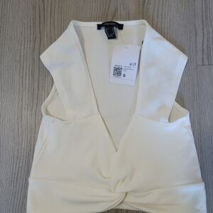 Forever 21 Ivory Twist Tank Top